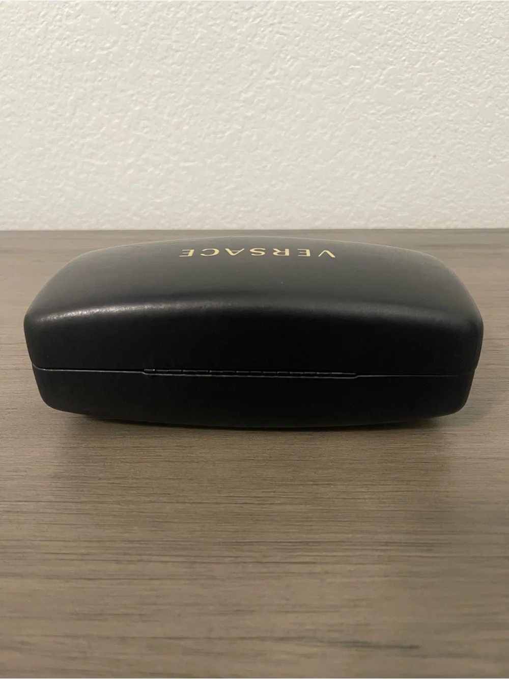 Versace Black Eyewear Case with Gold Logo Accent